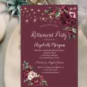 バーガンディの花ライトバーガンディ退職 招待状