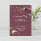 バーガンディの花ライトバーガンディ退職 招待状 (スタンド正面)
