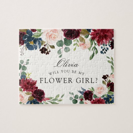 バーガンディの花束|私のフラワー・ガールですか。 ジグソーパズル (横)
