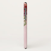 バーガンディの花柄のばら色の金ゴールドのグリッターの輝きの名前 Case-Mate iPhoneケース (裏面/左)