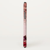 バーガンディの花柄のばら色の金ゴールドのグリッターの輝きの名前 Case-Mate iPhoneケース (裏面/右)