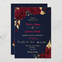 バーガンディの花金ゴールドネ結婚ビー