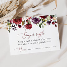 バーガンディの花、ピンクの花、おむつラッフル