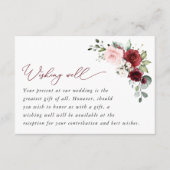 バーガンディの花、ピンクの花、ボホ、願い井戸 エンクロージャーカード (正面)