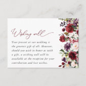 バーガンディの花、ピンクの花、ボホ、願い井戸 エンクロージャーカード (正面)