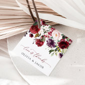 バーガンディの花、ピンクの花、緑結婚、 フェイバータグ