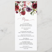 バーガンディの花、ピンクの花、緑結婚、 メニュー (正面)