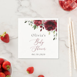 バーガンディの花、赤い花、ぼほ、赤いシャワー スタンダードカクテルナプキン