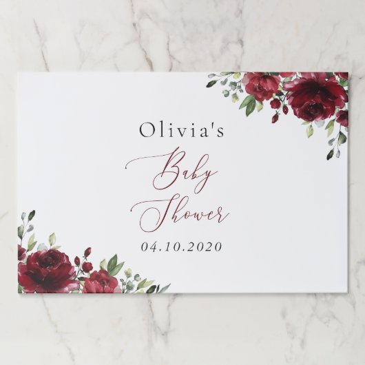 バーガンディの花、赤い花、ぼほ、赤いシャワー ペーパーパッド (正面)