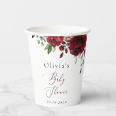 バーガンディの花、赤い花、ぼほ、赤いシャワー 紙コップ (正面)