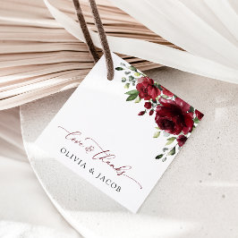 バーガンディの花、赤い花、フローラ結婚の フェイバータグ