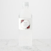 バーガンディの花、赤い花、フローラ結婚の ペットボトルラベル (正面)