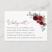 バーガンディの花、赤い花、ボホ、願い井戸 エンクロージャーカード (正面)