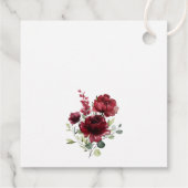 バーガンディの花、赤い花、緑、誕生日 フェイバータグ (裏面)