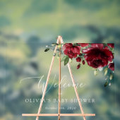 バーガンディの花、赤い花、赤いシャワーへようこそ アクリルサイン (ニュートラル)