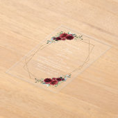 バーガンディの花、赤い花、赤いシャワー アクリル招待状 (レイダウン)