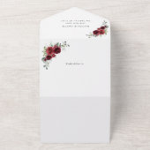 バーガンディの花、赤い花、赤いシャワー オールインワン招待状 (外側)