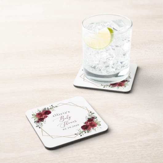 バーガンディの花、赤い花、赤いシャワー コースター (右側)