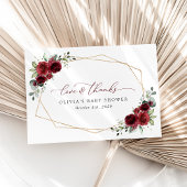 バーガンディの花、赤い花、赤いシャワー サンキューカード