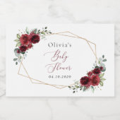 バーガンディの花、赤い花、赤いシャワー スパークリングワインラベル (シングルラベル)