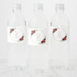 バーガンディの花、赤い花、赤いシャワー ペットボトルラベル