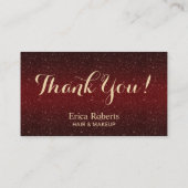 バーガンディの赤いグリッターのモダンなサロンのロイヤリティ ロイヤリティカード (裏面)