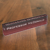 バーガンディの赤い黒はカスタムな机のネームプレート衰退します デスクネームプレート (側面)