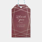 バーガンディの赤および金ゴールドはギフトのラベル感謝していしています ギフトタグ (正面)
