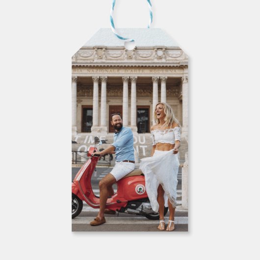 バーガンディの赤および金ゴールドはギフトのラベル感謝していしています ギフトタグ (裏面)