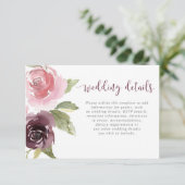 バーガンディの赤面のピンクの花の水彩画の詳細 エンクロージャーカード (スタンド正面)