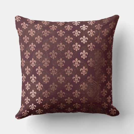 バーガンディの金ゴールドのビクトリアンなリバーシブルの贅沢な枕 クッション (裏面)