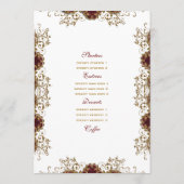 バーガンディの金ゴールドを結婚するメニューヴィンテージ メニュー (裏面)