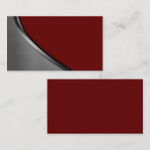 バーガンディの銀製の金属のカーブの名刺 名刺 (正面/裏面)