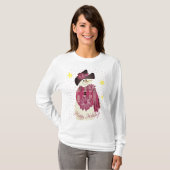 バーガンディの雪だるま Tシャツ (正面フル)