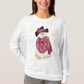 バーガンディの雪だるま Tシャツ (正面)