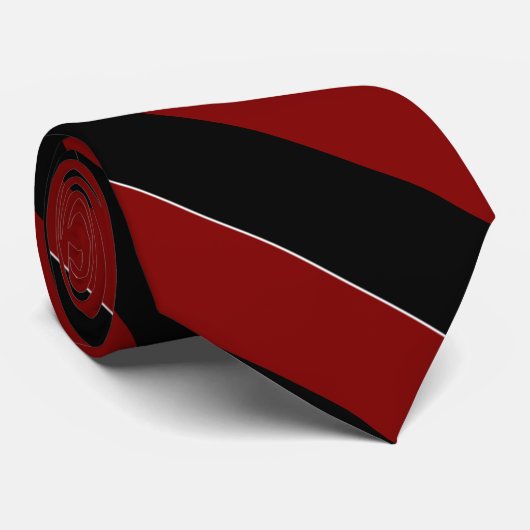 バーガンディの黒い白くストライプのなタイ ネクタイ (ロール)