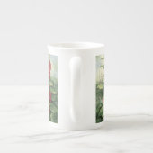 バーガンディの0536匹のHollyhocks ボーンチャイナマグカップ (裏面)