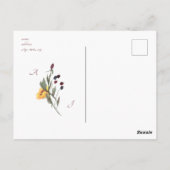 バーガンディひまわりブライダルシャワー招待 ポストカード (裏面)