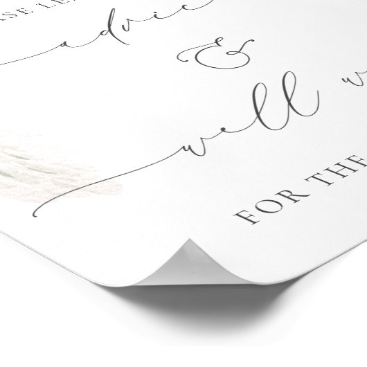 バーガンディほこりっぽいバラアドバイス&ウィッシュのポスターのサイン ポスター (角)