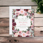 バーガンディほこりっぽいピンクのローズウォーター色は日付を保存 セーブザデート