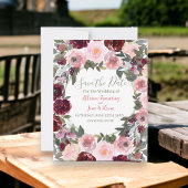 バーガンディほこりっぽいピンクのローズウォーター色は日付を保存 セーブザデート