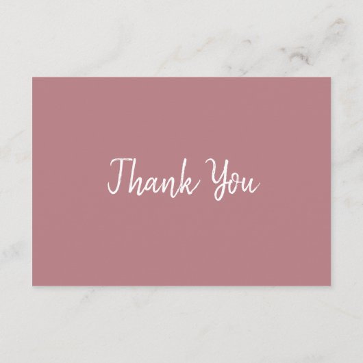 バーガンディほこりっぽいピンク結婚フローラありがとう エンクロージャーカード (裏面)