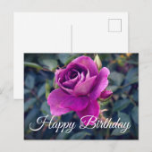 バーガンディアイスバーグローズ #2 誕生日カード ポストカード (正面/裏面)