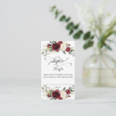 バーガンディアイボリーフローラベビーシャワーおむつラッフル エンクロージャーカード (スタンド正面)