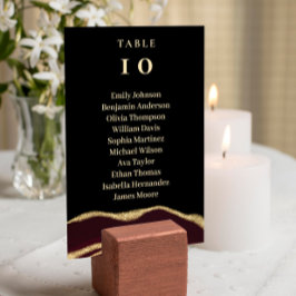 バーガンディアゲート宝石ブラックテーブルカード テーブルナンバー