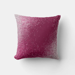 バーガンディアンドシルバーグリッター クッション