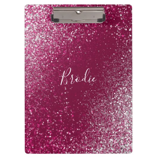 バーガンディアンドシルバーグリッター クリップボード (正面)