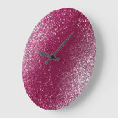 バーガンディアンドシルバーグリッター ラージ壁時計 (傾斜)