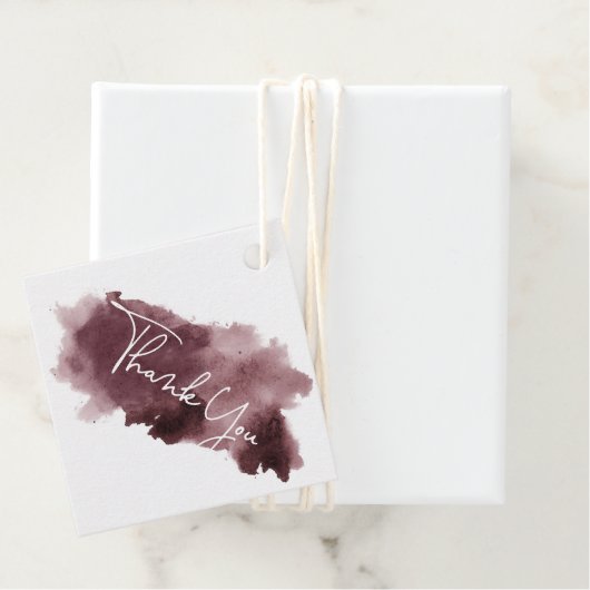 バーガンディインク洗浄ベビーシャワーありがとう フェイバータグ (インサイチュ)