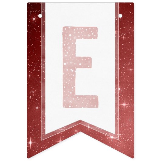 バーガンディウォーターカラータイポグラフィー メリーエブリシング バンティングフラッグ (第2の旗)